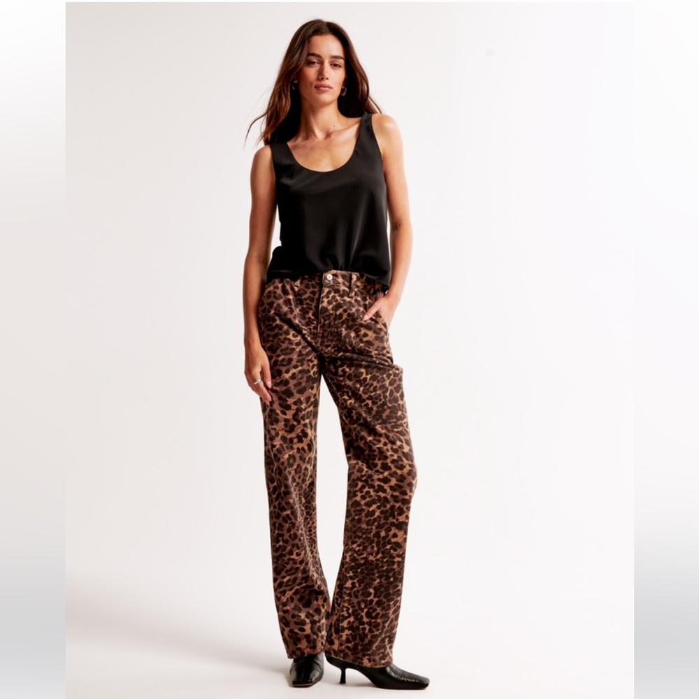 Abercrombie & Fitch Leopard Print Pants - Brown and Black